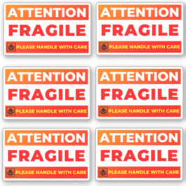 Attention Fragile Shipping Stickers (Vinyl Labels)
