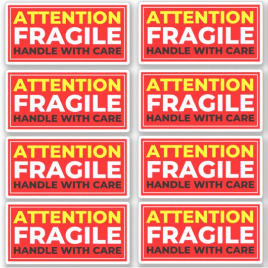 Attention Fragile Stickers (Handle with Care) (Voorkant)