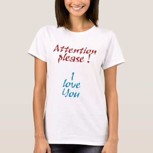 Attention please t-shirt (Voorkant)