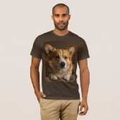 Attentive Corgi T-shirt (Voorkant volledig)