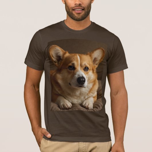 Attentive Corgi T-shirt (Voorkant)