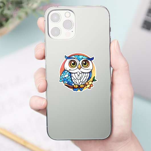 attentive owl sticker (Telefoon)
