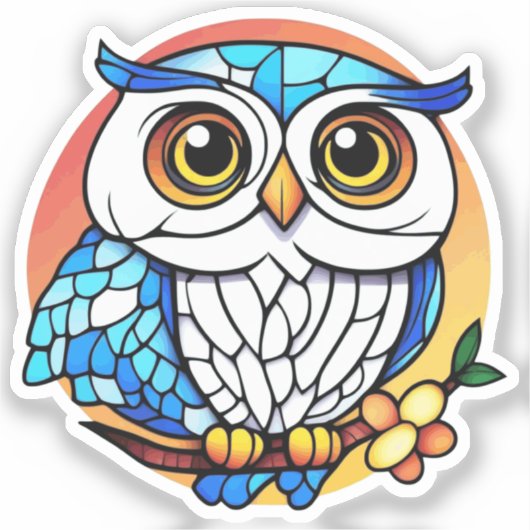 attentive owl sticker (Voorkant)