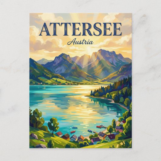 Attersee Oostenrijk Briefkaart (Voorkant)