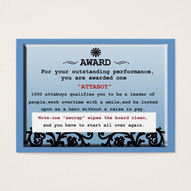 attestatie visitekaartjes (Voorkant)