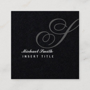 Attic Watermark Black Gepersonaliseerd monogram Vierkante Visitekaartje