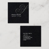 Attic Watermark Black Gepersonaliseerd monogram Vierkante Visitekaartje (Voorkant / Achterkant)