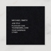 Attic Watermark Black Gepersonaliseerd monogram Vierkante Visitekaartje (Achterkant)