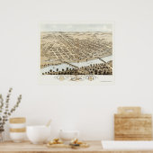 Attica, IN Panorama - 1869 Poster (Keuken)