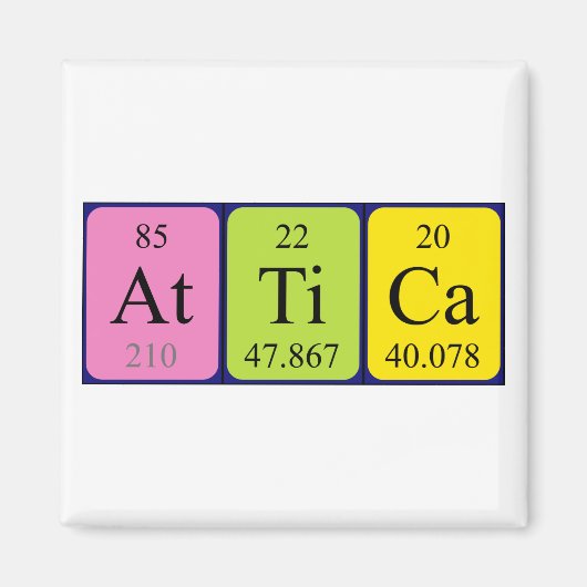 Attica periodiek table name magnet (Voorkant)