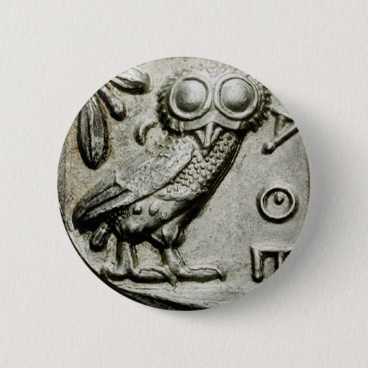 Attica Tetradrachm Owlthena Ronde Button 5,7 Cm (Voorkant)