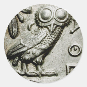 Attica Tetradrachme Owlthena Ronde Sticker