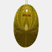 ATTICUS ~ EASTER EGG ~ FRACTAL Gold Ripples ~ Keramisch Ornament (Rechts)
