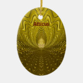 ATTICUS ~ EASTER EGG ~ FRACTAL Gold Ripples ~ Keramisch Ornament (Voorkant)