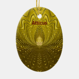 ATTICUS ~ EASTER EGG ~ FRACTAL Gold Ripples ~ Keramisch Ornament