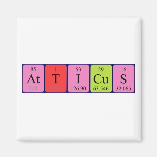 Atticus periodiek table name magnet (Voorkant)