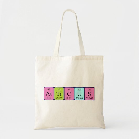 Atticus periodieke lijstnaam canvas tas (Voorkant)
