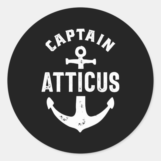 Atticus Personated Name Birthday Gift Ronde Sticker (Voorkant)