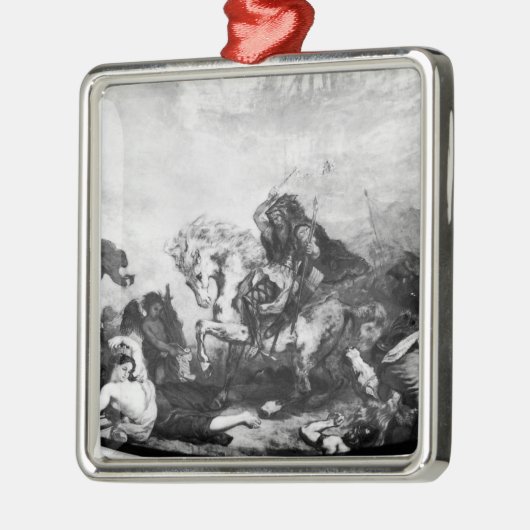 Attila de Hun en zijn hordes Metalen Ornament (Links)