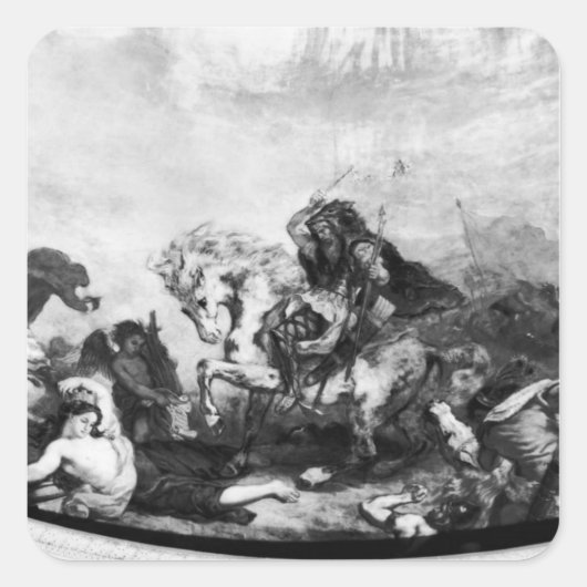 Attila de Hun en zijn hordes Vierkante Sticker (Voorkant)