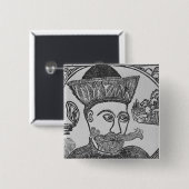 Attila de Hun Vierkante Button 5,1 Cm (Voorkant /achterkant)