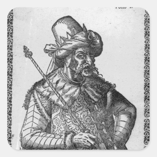 Attila de Hun Vierkante Sticker (Voorkant)