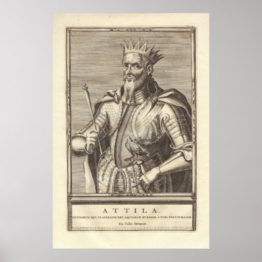 Attila The Hun, Scourge of God, van Antiek print (Voorkant)