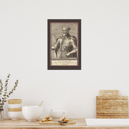 Attila The Hun, Scourge of God with Border Poster (Keuken)