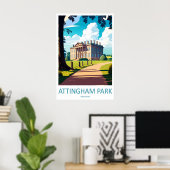 Attingham Park Vintage Reisposter Ski Nationaal Poster (Thuiskantoor)