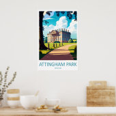 Attingham Park Vintage Reisposter Ski Nationaal Poster (Keuken)