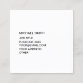 Attisch Stijlvol Cornflower Blue Vierkante Visitekaartje (Achterkant)