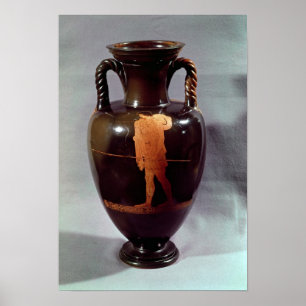 Attische amphora met rode cijfers poster