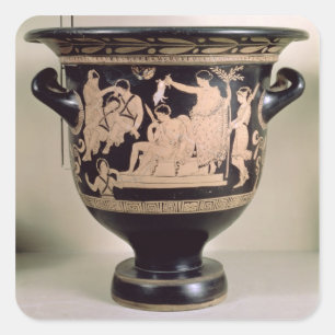 Attische krater met rode cijfers die Orestes as su Vierkante Sticker