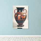 Attische rode buikamphora canvas afdruk (Insitu (Houten vloer))