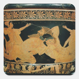 Attische rode calyx-krater 2 vierkante sticker