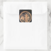 Attische rode-cijfervaas vierkante sticker (Tas)