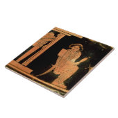 Attische rode figuurpyxis die een bruid weergeeft, tegeltje (Zijkant)