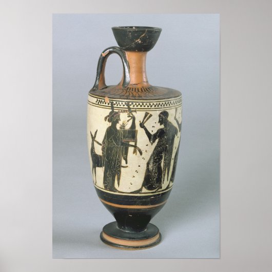 Attische zwarte figuur lekythos poster (Voorkant)