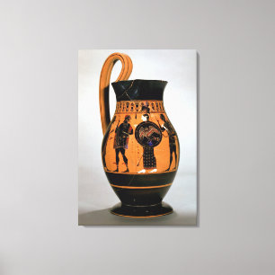 Attische zwarte figuur met afbeelding van Athena C Canvas Afdruk
