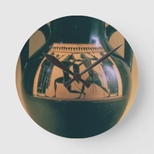 Attische zwarte figuuramphora waarin Theseus en t Ronde Klok