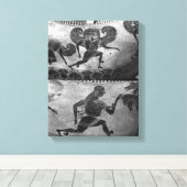 Attische zwarte-figuurdino's canvas afdruk (Insitu (Houten vloer))