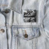 Attische zwarte-figuurdino's vierkante button 5,1 cm (In situ)