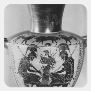 Attische zwarte hydra vierkante sticker