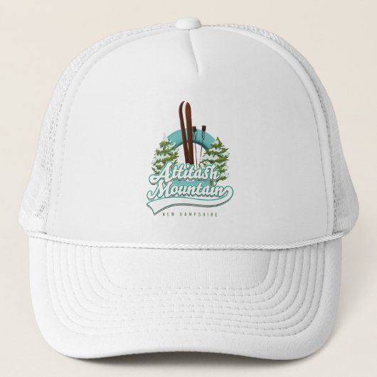 Attitash berg New Hampshire ski logo Trucker Pet (Voorkant)