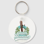 Attitash mounnew hampshire ski logo sleutelhanger (Voorkant)