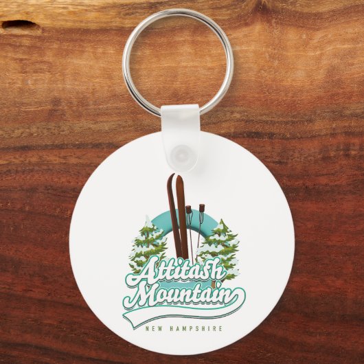 Attitash mounnew hampshire ski logo sleutelhanger (Achterkant)