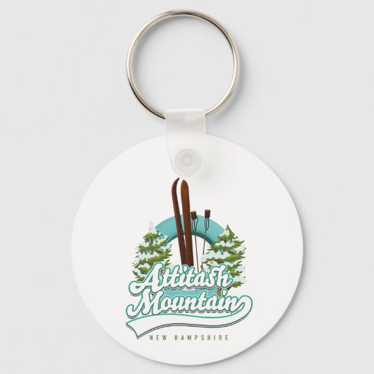 Attitash mounnew hampshire ski logo sleutelhanger (Achterkant)