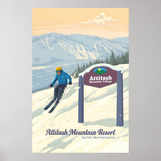 Attitash Mountain Resort Bartlett New Hampshire Poster (Voorkant)