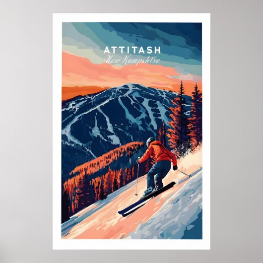 Attitash Ski Muur Kunst 1 Poster (Voorkant)