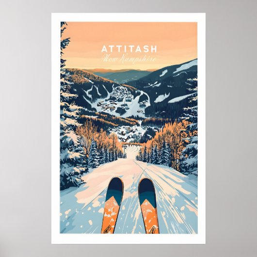Attitash Ski Muur Kunst Poster 1 (Voorkant)